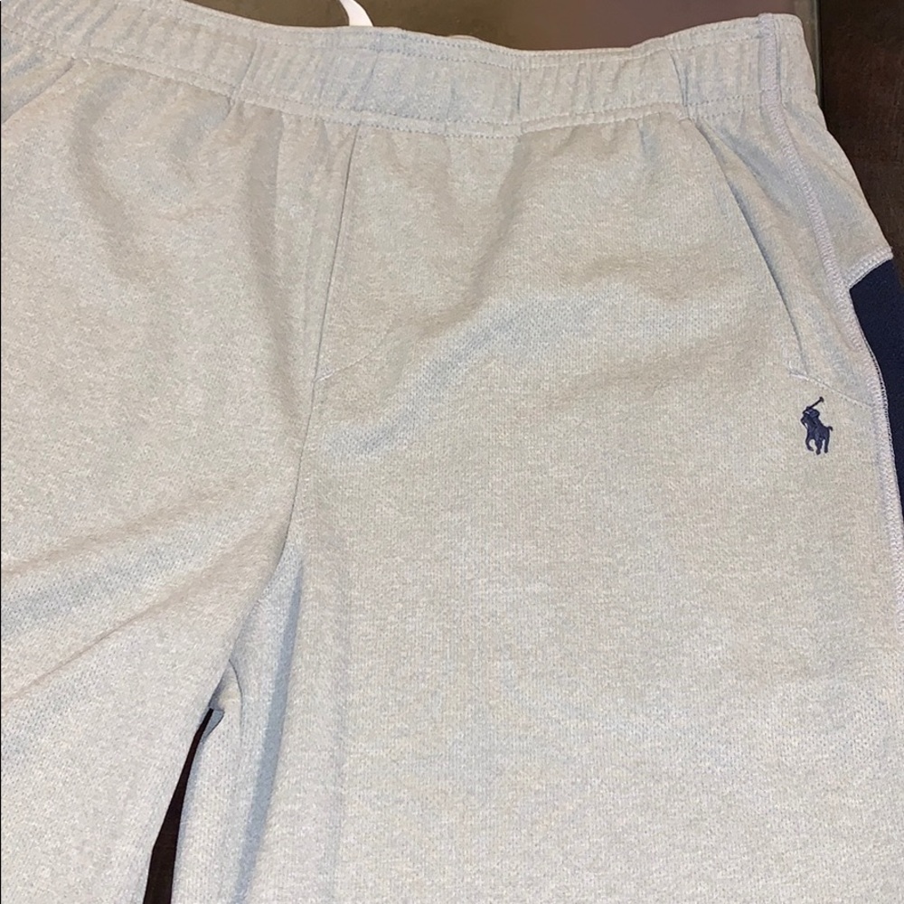 Boys Gray and Blue Polo track pants